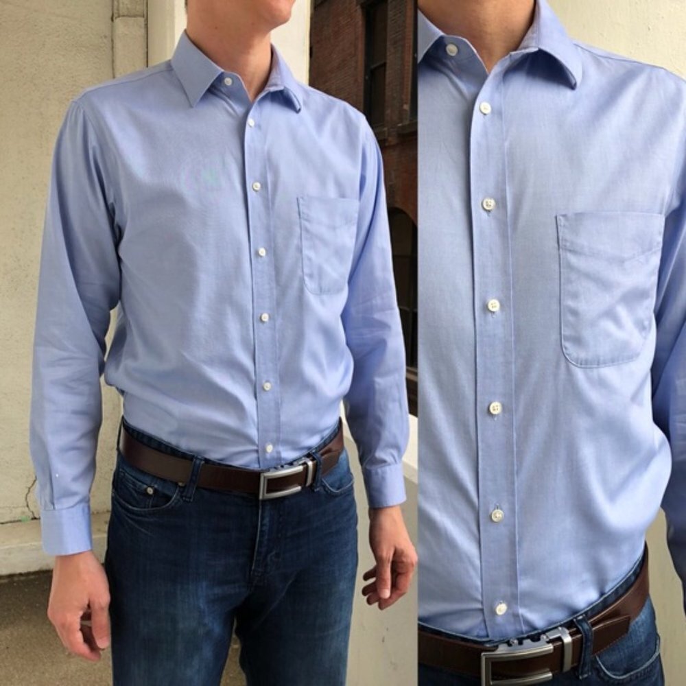 Jos. A. Bank Blue Pocket Front Shirt 15.5 Slim Fit‎